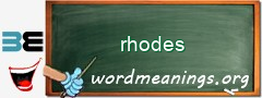 WordMeaning blackboard for rhodes